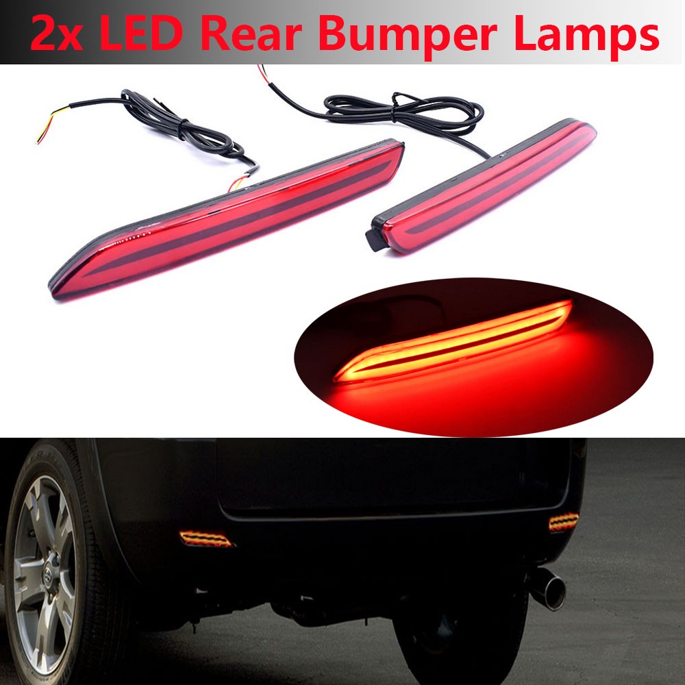 2x LED Rear Bumper Reflector Brake Stop Signal Light For Toyota Venza 2009-2015