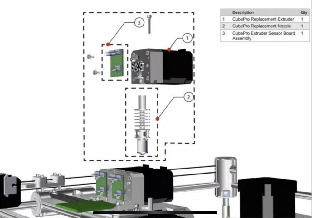 3D Systems Cube Pro 3D Printer Extruder Nozzle Assembly Replacement #403018 NEW