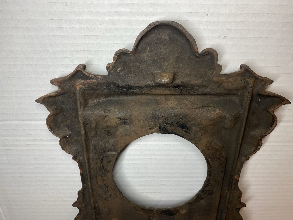Vintage Cast Iron Mantle Clock Face
