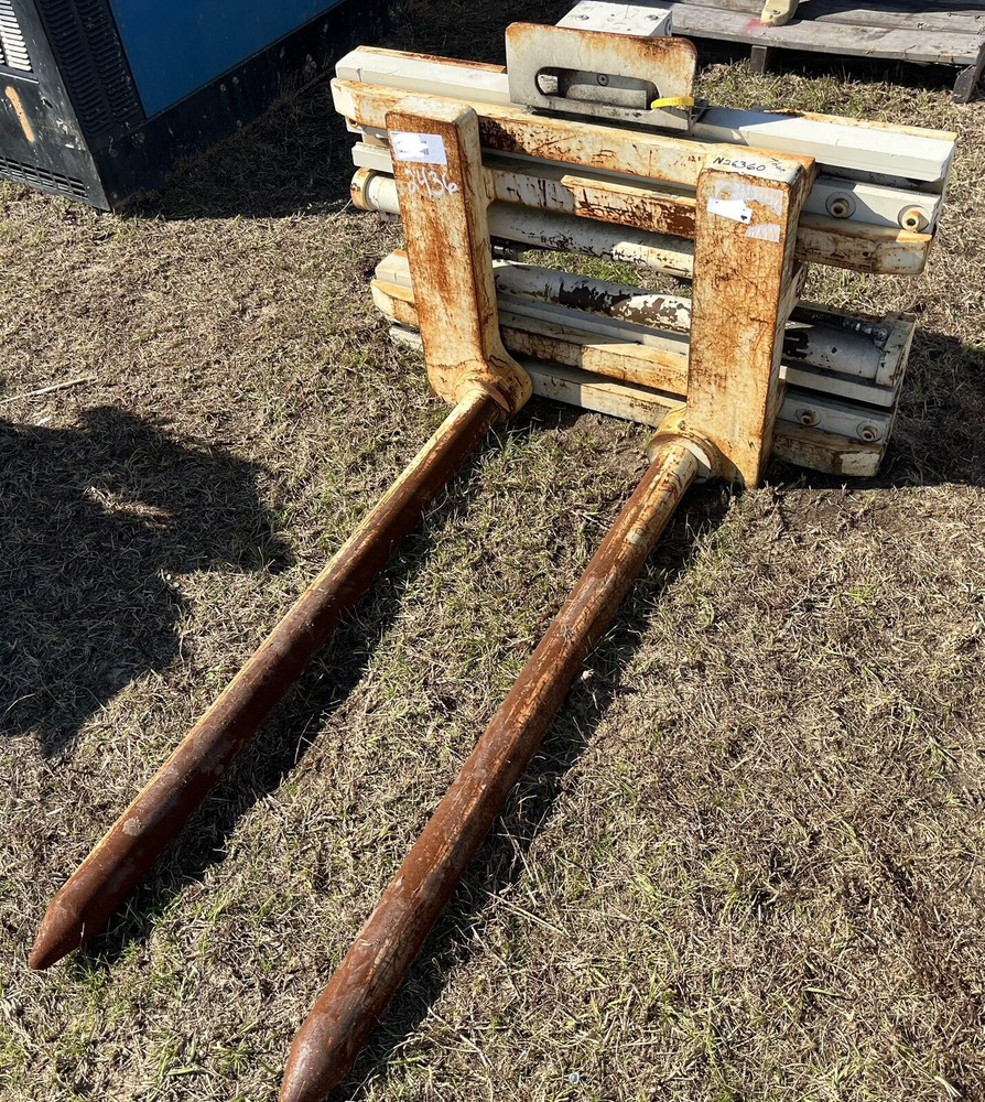 Long Reach Forklift Bale Spear Hydraulic Adjustable Width Roll Spear
