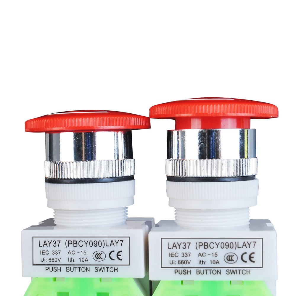 1NC+NO 22mm Emergency Stop Push Button Switch Red Mushroom Equipment e Stop Shut