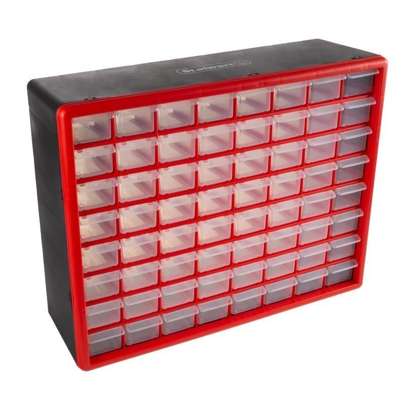 64 Drawer Storage Organizer Plastic Tools Hardware Beads Desktop Wall Mount New