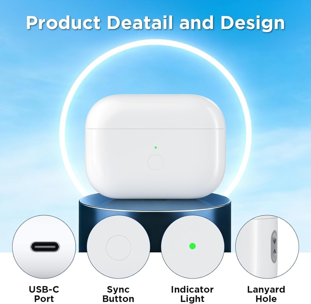 Efficient Type-C Wireless Charger Case for AirPods Pro - Bluetooth Sync Support