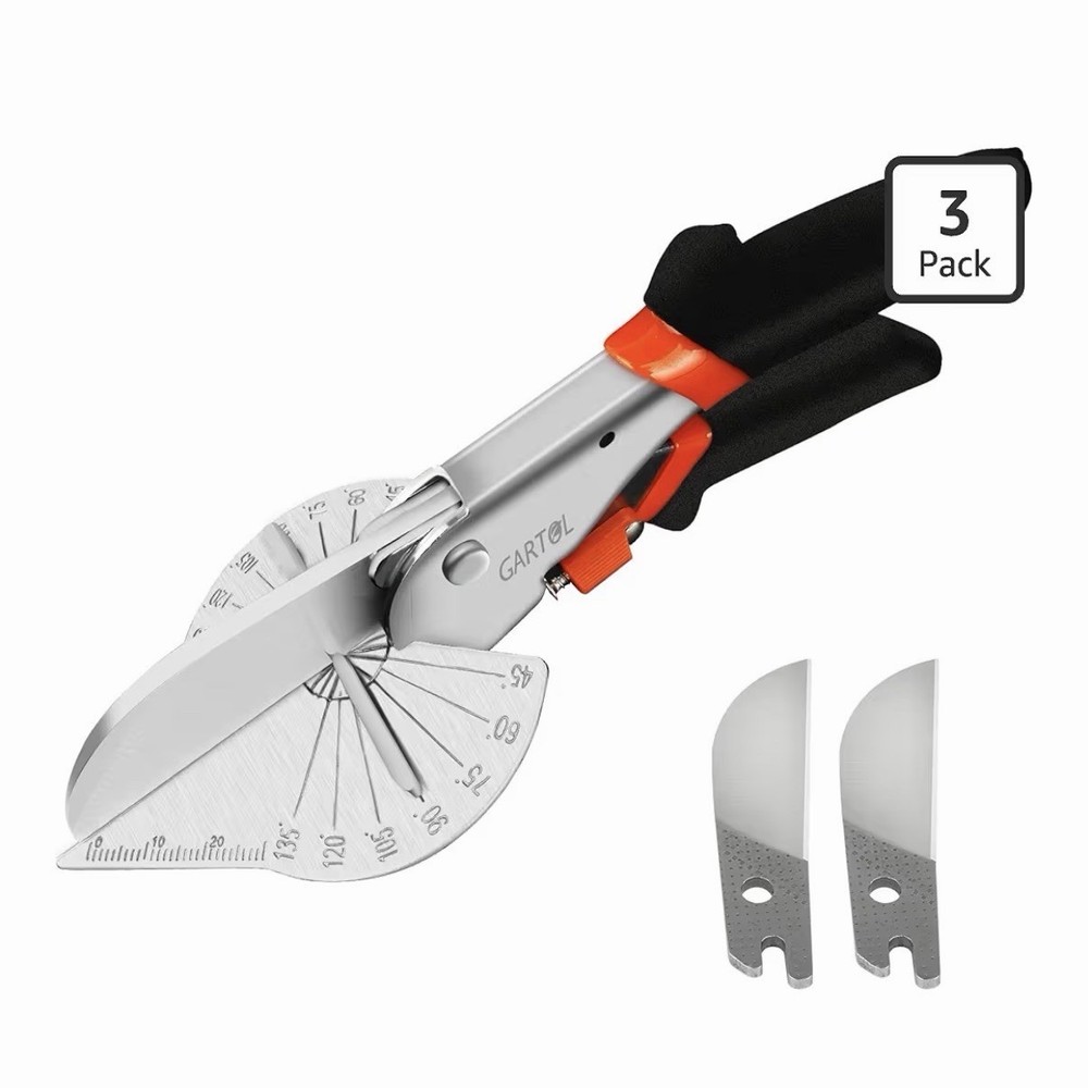 Gartol Miter Shears: Adjustable 45-135° Scissors with 2 SK5 Replacement Blades