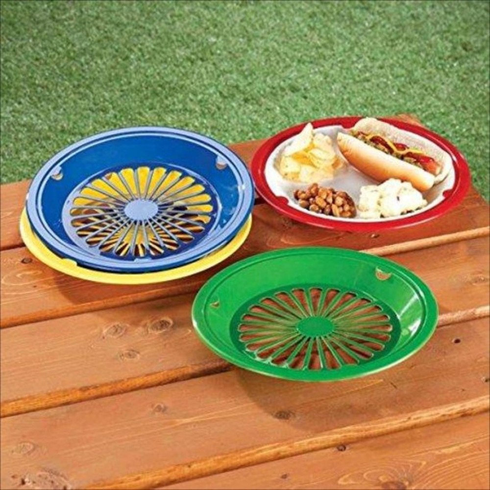 Sturdy Vented Paper Plate Holder 4 Pack dark Blue