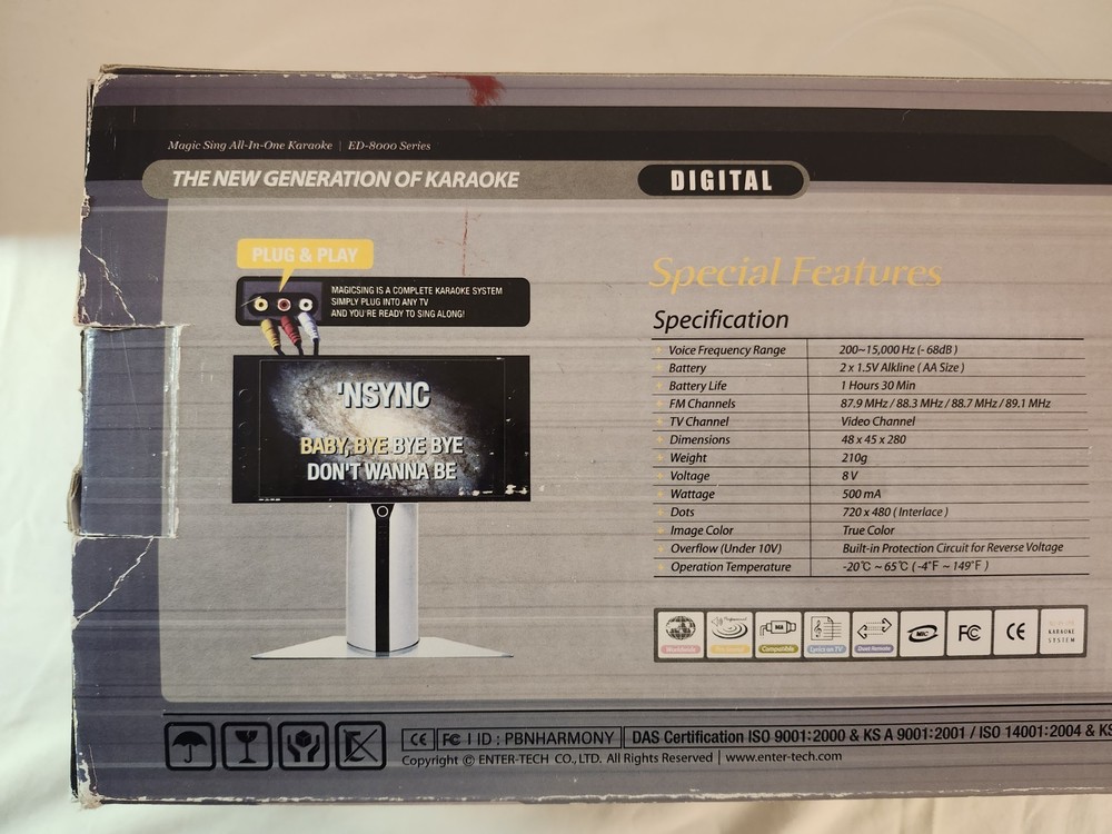 Magic Sing Karaoke Microphone ED8000 with Cartridges