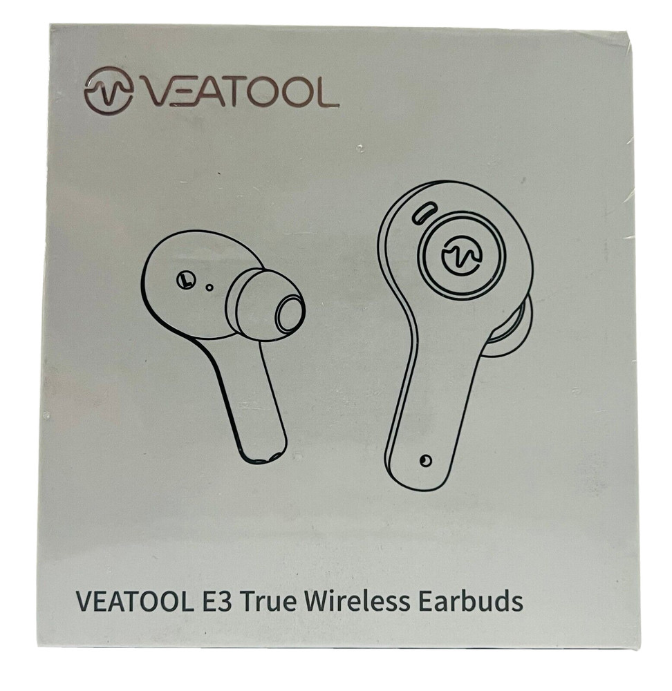 Veatool E3 True Wireless Earbuds, LED Display + Touch Control, Rechargeable Case