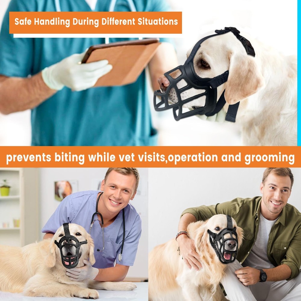 Dog Muzzle Basket Muzzle Anti Biting Chewing Sturdy Lightweight Muzzle Allows...