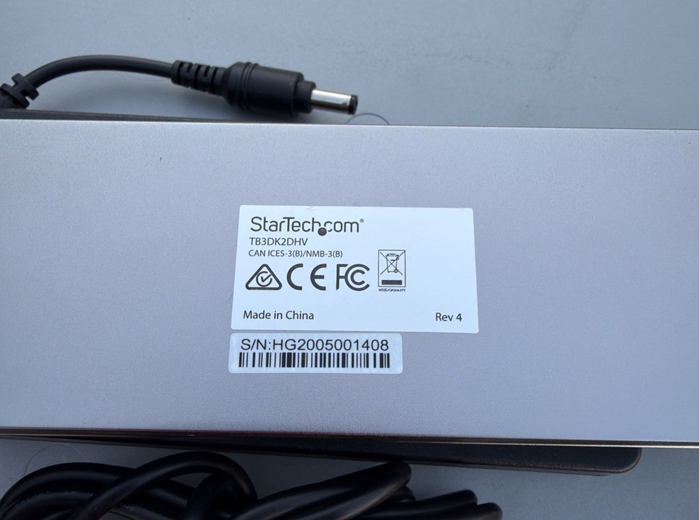 StarTech TB3DK2DHV Thunderbolt 3 Dual 4K Docking Station w/ Power Supply