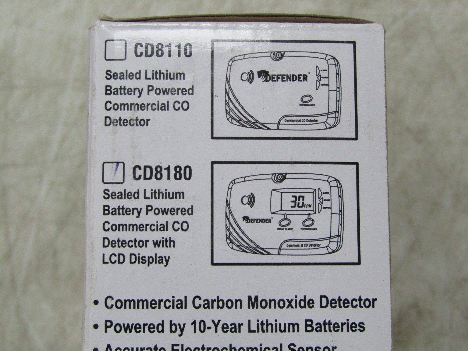 💥NEW DEFENDER CD8180 BATTERY POWERED COMMERCIAL CARBON MONOXIDE DETECTOR