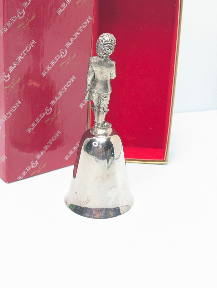 REED & BARTON SILVERPLATED YULETIDE BOY WITH BELL BOX B