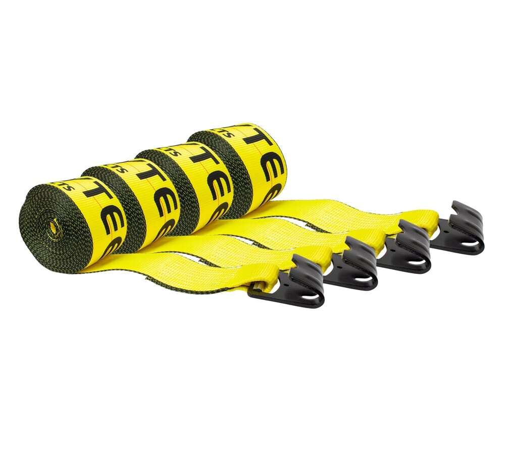 (4 Pack) 4 in. x 27 ft. Winch Strap with Flat Hook