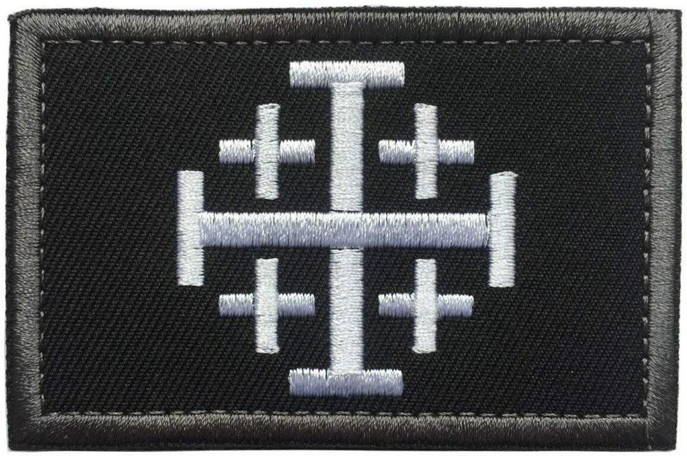 Templar Knight Crusader Holy Shield Jerusalem Christian Cross Hook Loop Patch