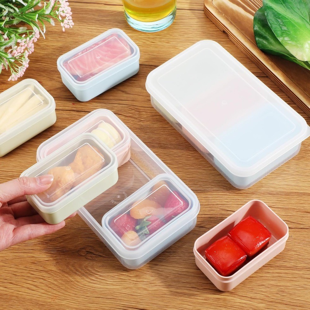 Reusable Stackable Snack Containers with Lids 3 Removable Compartments Microwave