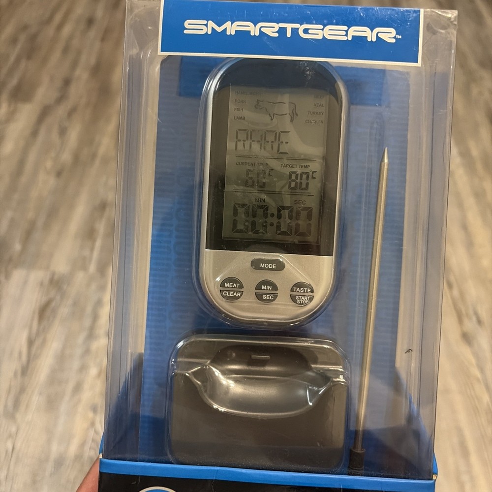 SmartGear Wireless Grill Thermometer BBQ Meat Probe Digital Timer New