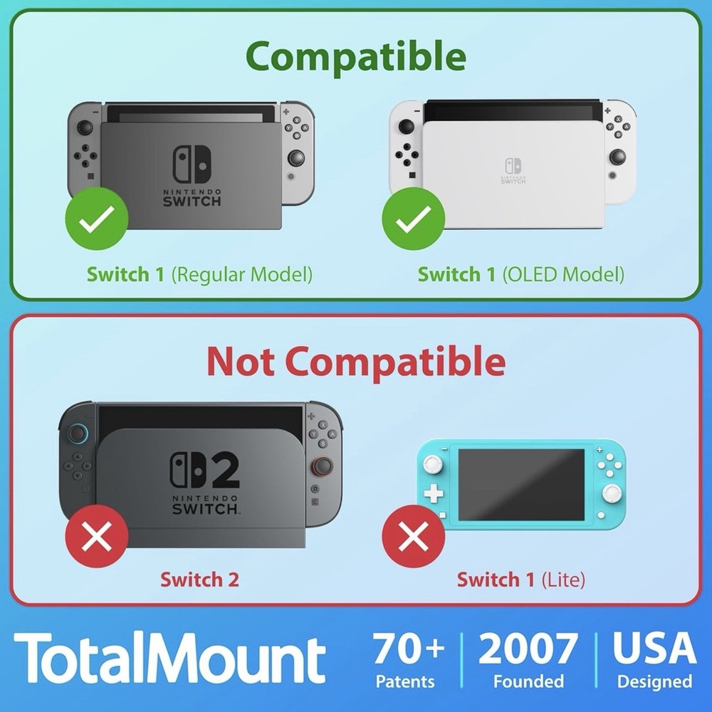 TotalMount Wall Mount for Nintendo Switch 1 or Switch OLED - Loose