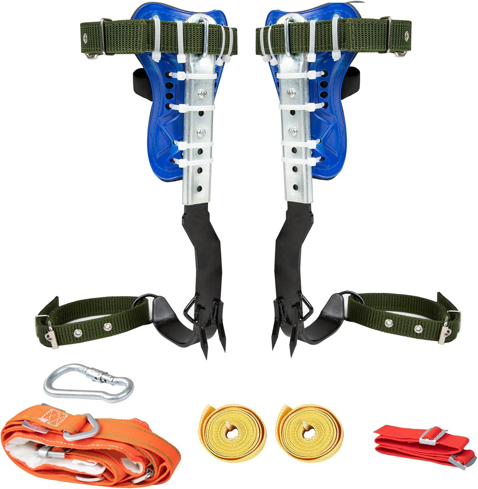 (Upgraded 2 Pack Tree Climbing Gears, Adjustable Tree Climbing Spikes with Harne