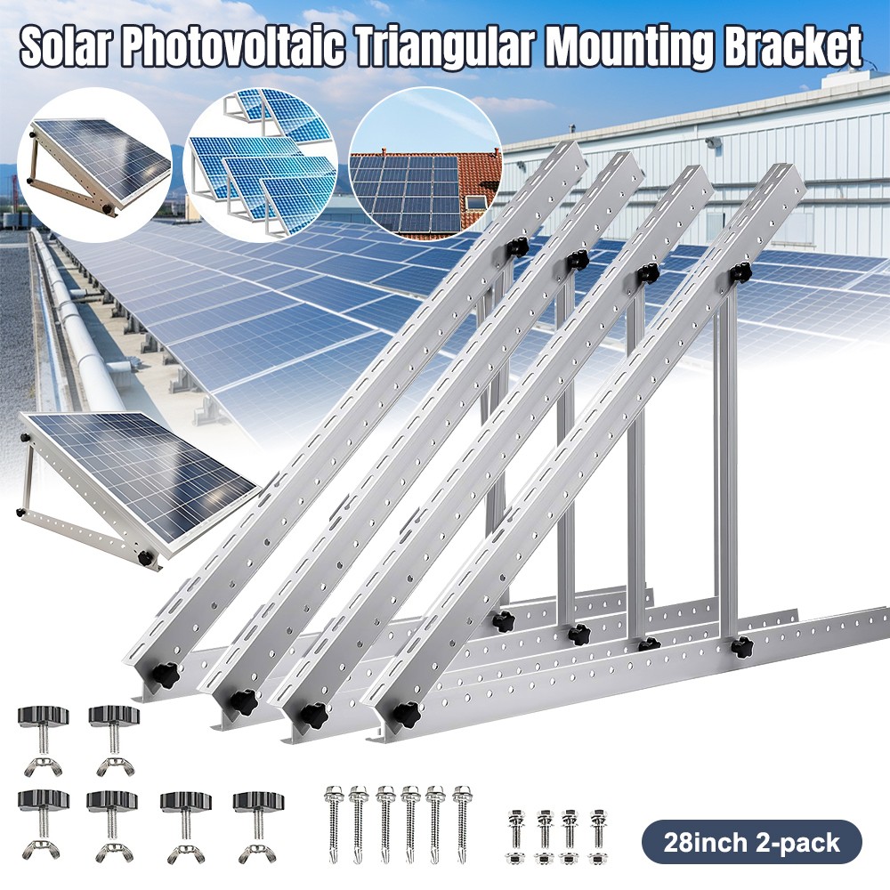 28" Solar Panel Mounting Brackets Adjustable Angle Tilt Mount Fixing Wall Roof