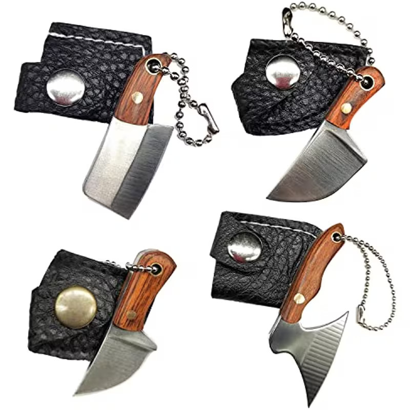 Damascus Axe Knife 4 Set EDC Box Cutter for Package Opening