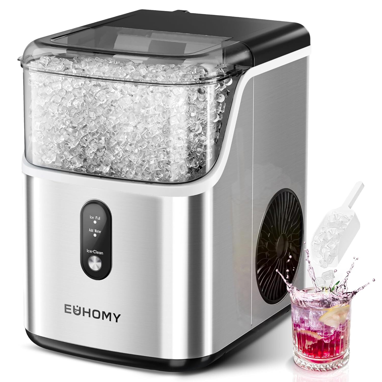 EUHOMY Nugget Ice Makers Countertop, Pebble Ice Maker Machine with 35lbs/24H