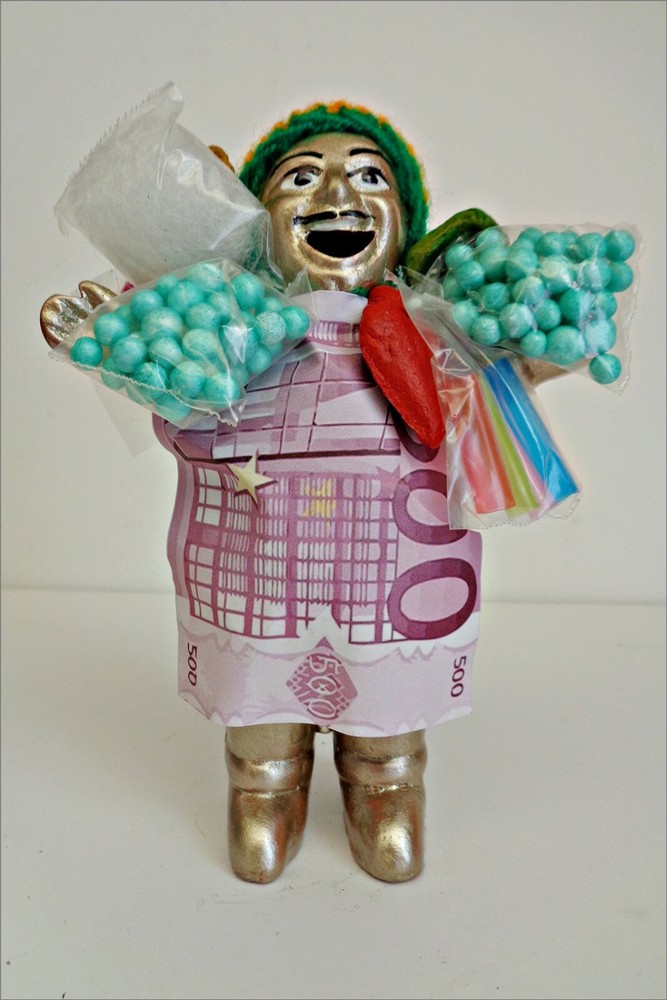 Peruvian Ekeko, Gold Color, Ref. 40