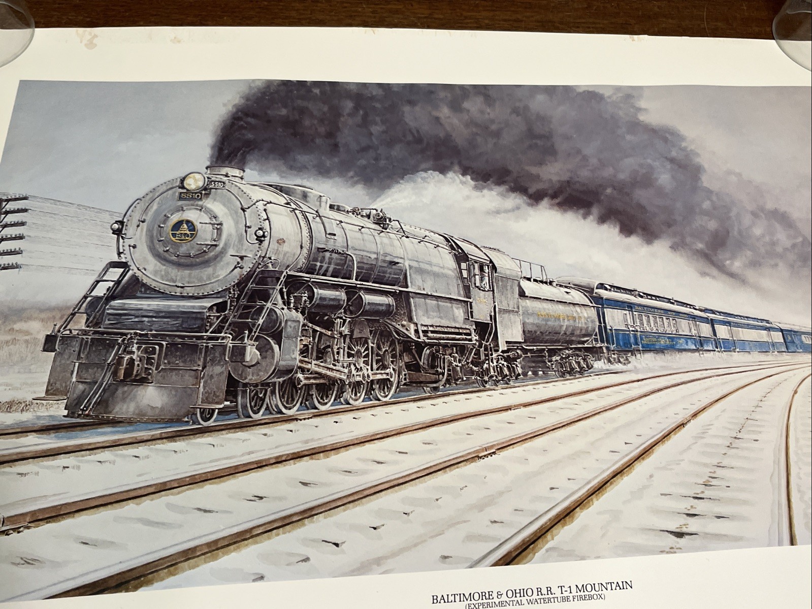 B&O Baltimore & Ohio Railroad R.R. T-1 Mountain Poster Print 25" x 18"