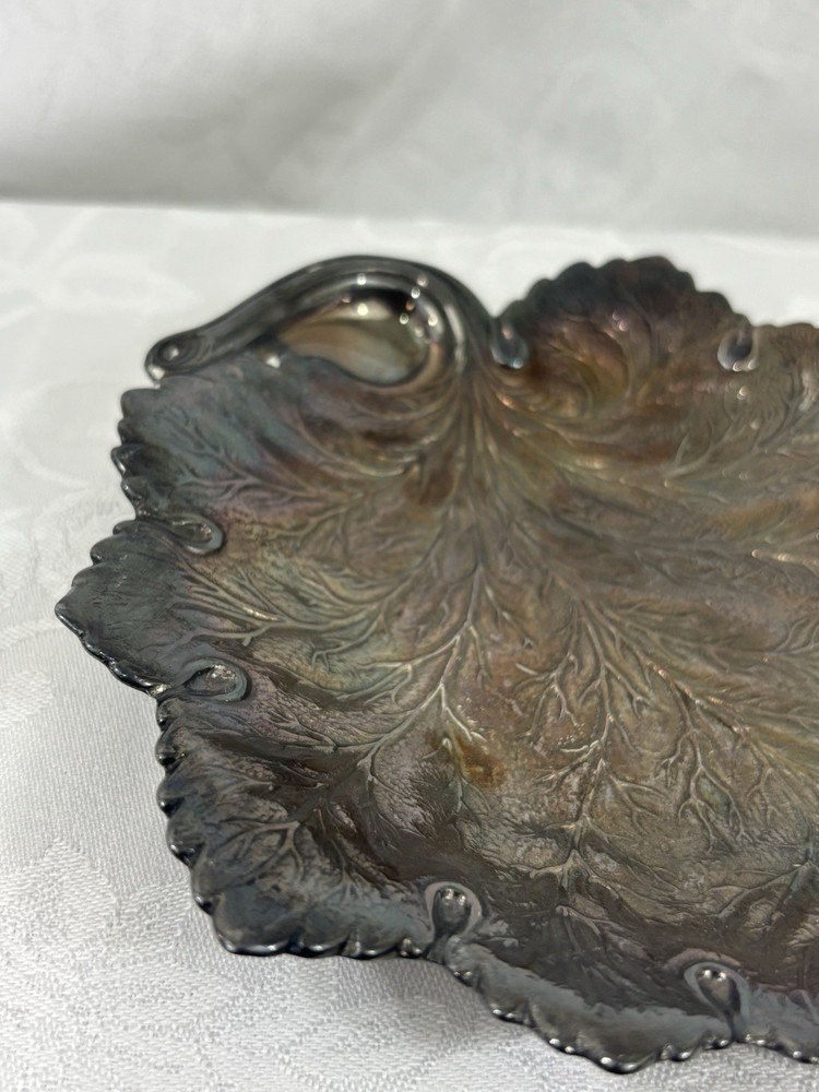 Vintage Reed & Barton Silver-Plated Leaf Dish Shallow – Pattern 140