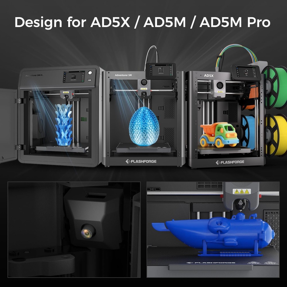 Official Original FLASHFORGE Camera Smart Kit, 3D Printer compact, Black