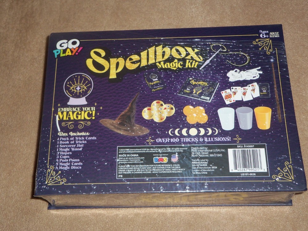 NEW, SPELLBOX MAGIC KIT, OVER 100 TRICKS & ILLUSIONS, AGES 6+