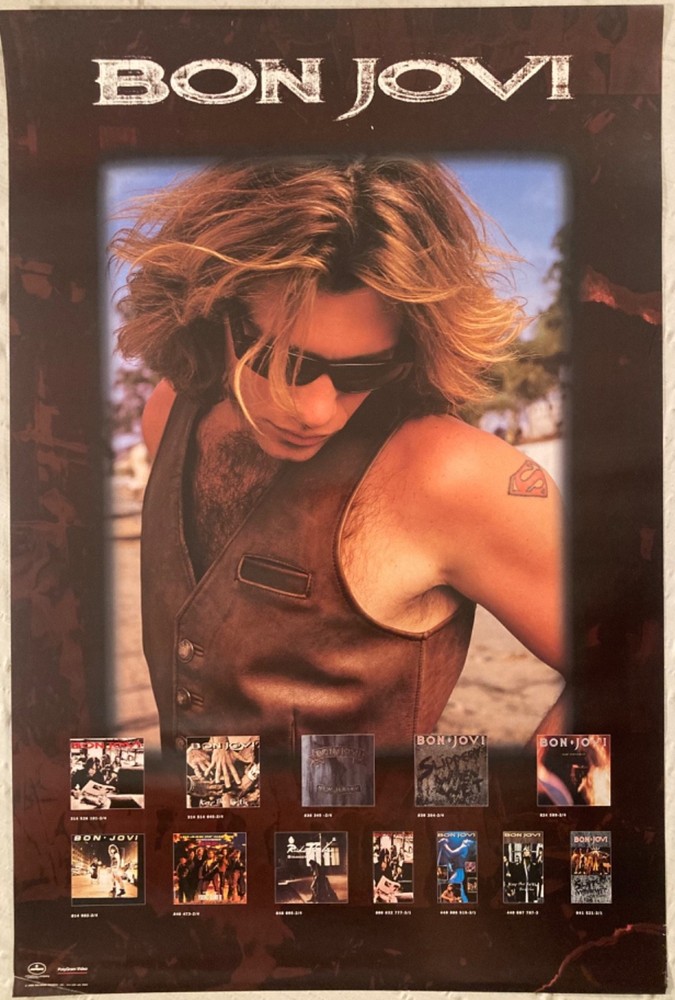 Bon Jovi 1995 Two-Sided Promo Poster These Days With Album Catalog