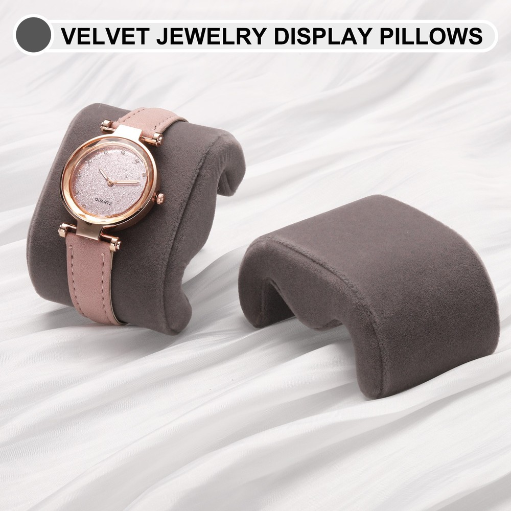 4pcs Watch Case Pillows, M Shaped Watch Display Pillow Gray
