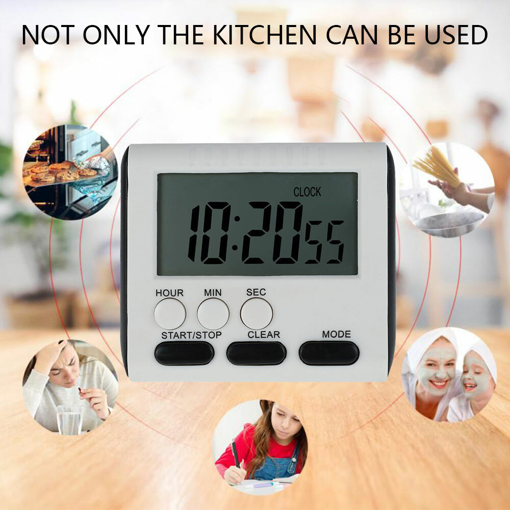 LCD Digital Large Kitchen Cooking Timer Count-Down Up Clock Loud Alarm Magnetic