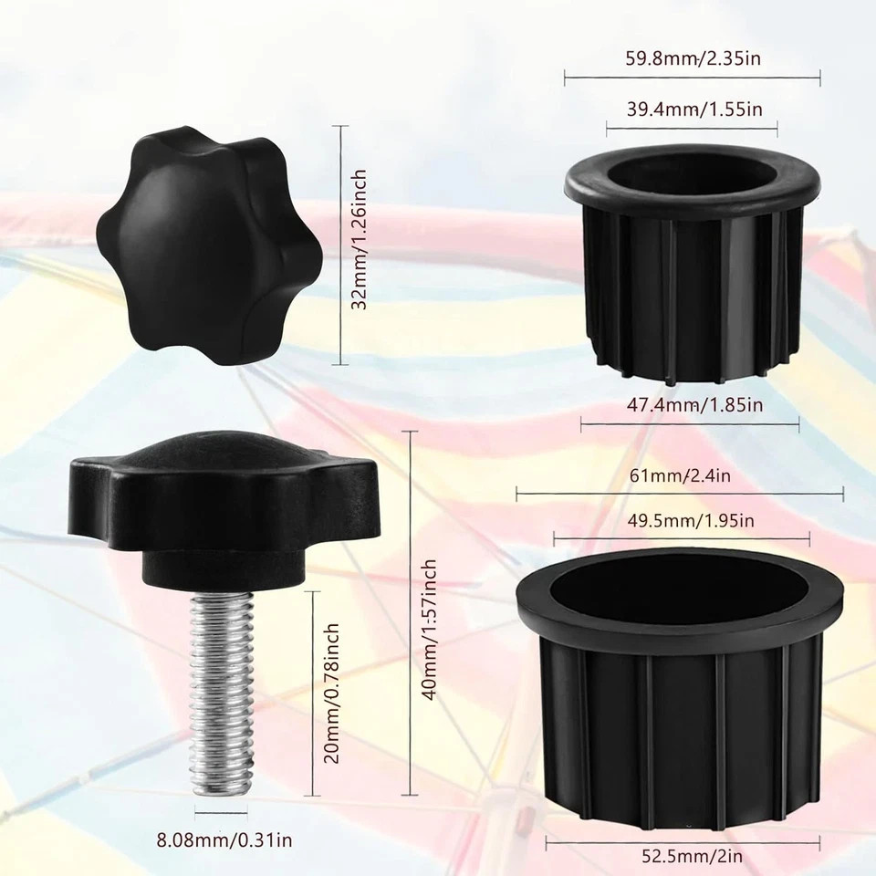 6 Pcs Umbrella Base Stand Replacement Parts,Patio Umbrella Base Replacement Part