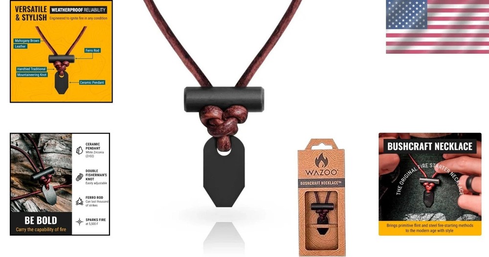 Handcrafted Fire Starter Necklace - American Craftsmanship