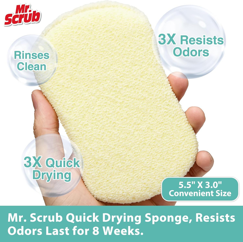 Sponges Kitchen Scrub Dish Sponge Scouring Pad, 12 Pack Cleaning Brush Scrubber