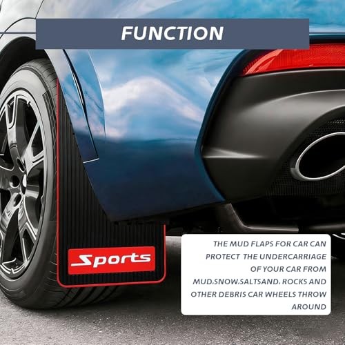 Car Mud Flaps 4PCS Universal Soft Rubber Splash Guards Mudguard for Front black