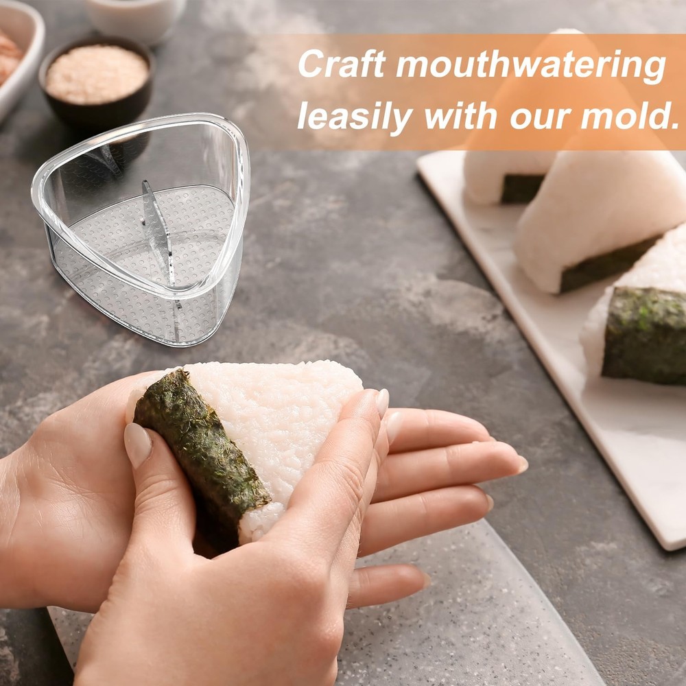 2PCS Clear Onigiri Rice Ball Mold Makers,Triangle Large,
