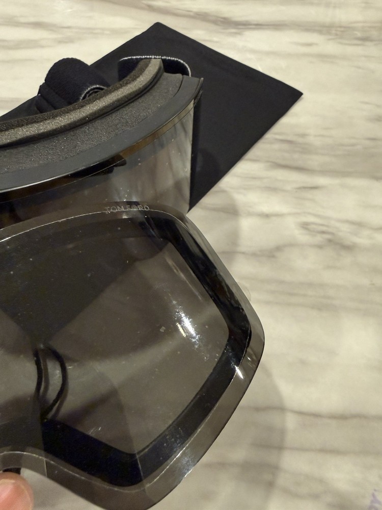 TOM FORD New Shield Ski Goggles Grey FF1124 0001C