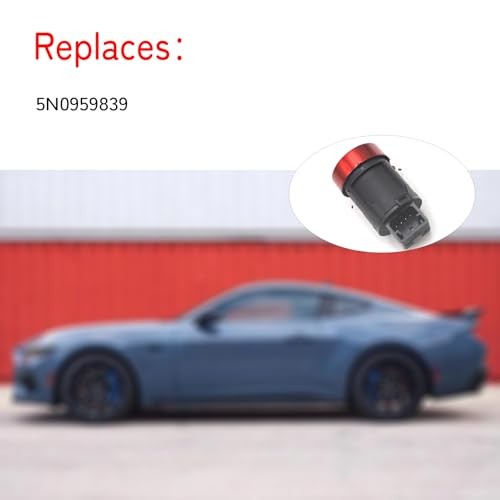 VWIS013R Engine Start Stop Button Switch Red 5N0959839 Compatible with VW
