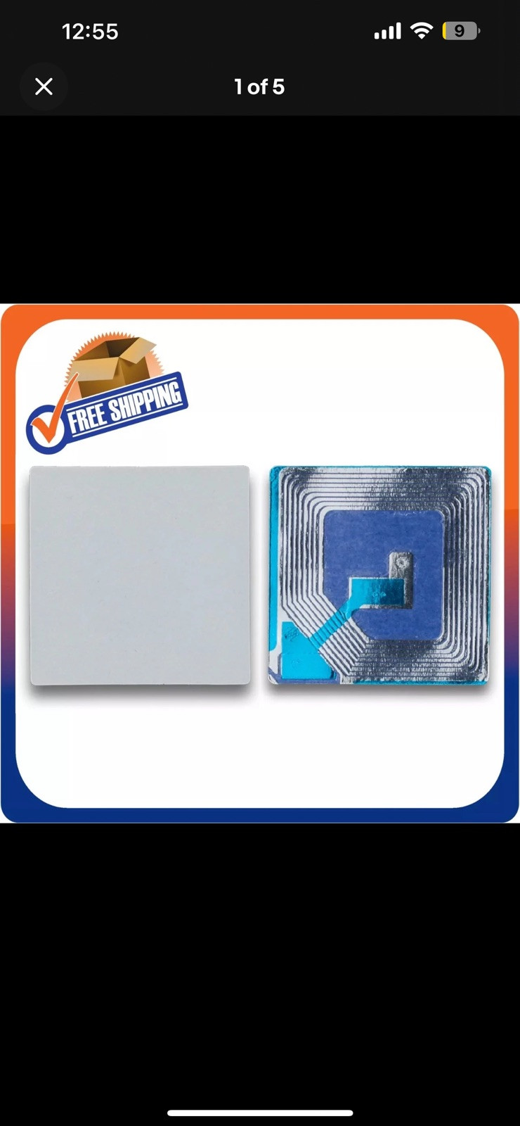 500 PAPER SECURITY LABEL 1.5X1.5 INCH RF 8.2MHZ WHITE CHECKPOINT COMPATIBLE EAS