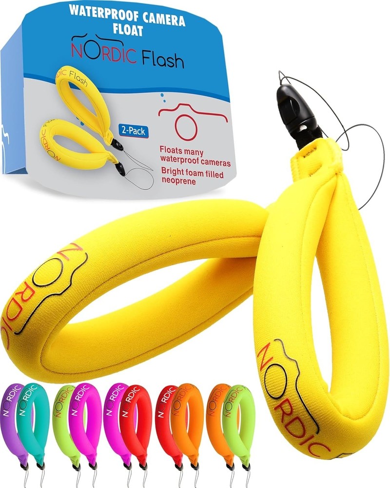 Waterproof Camera Float 2-pack Floating Camera Strap for Underwater GoPro/Pan...