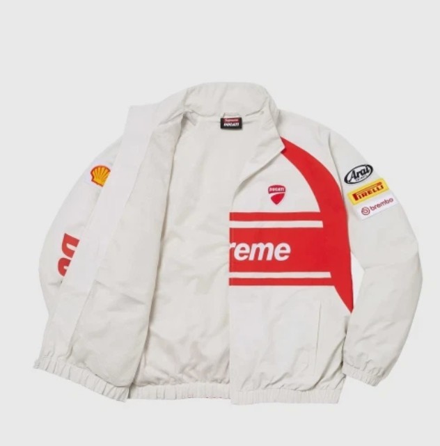 Supreme x Ducati Track Jacket Light Grey 24SS