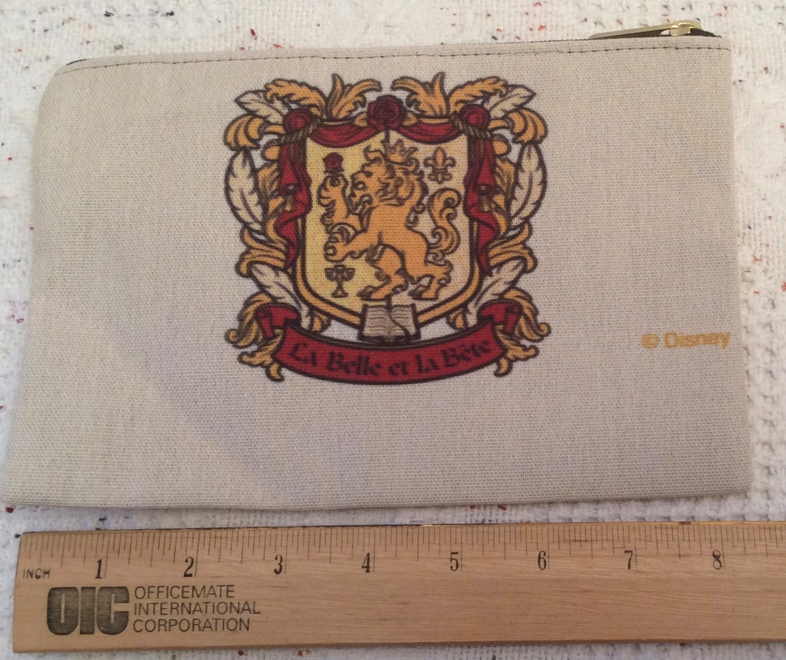 Disney Beauty & The Beast La Belle et La Bete Crest Tote + Zip Pouch Cream