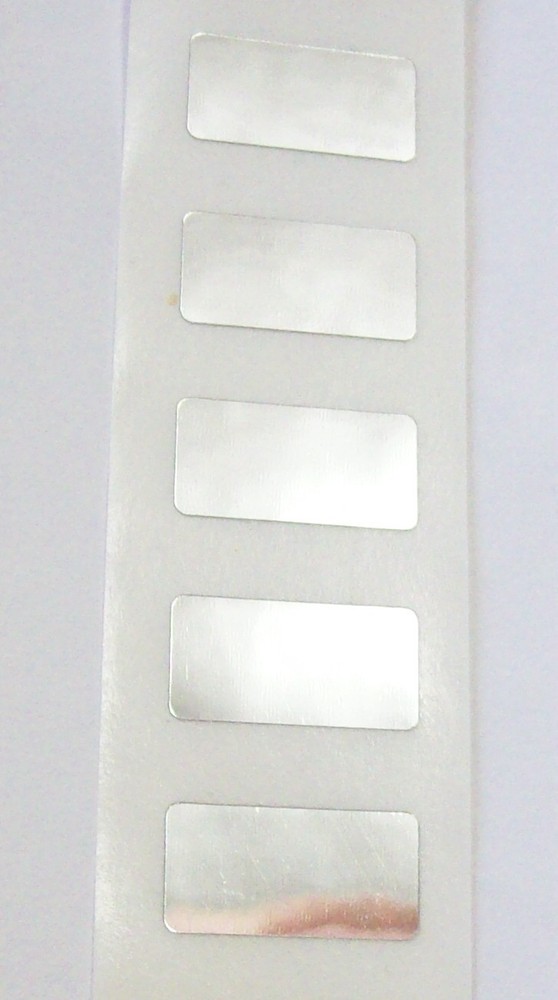 1000 Silver Tiny Silver Blank Labels
