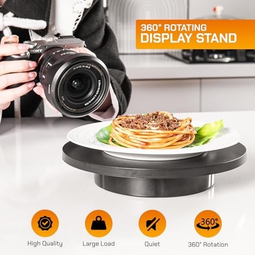 Motorized 360° Rotating Display Stand - Rechargeable Turntable for Live Streamin