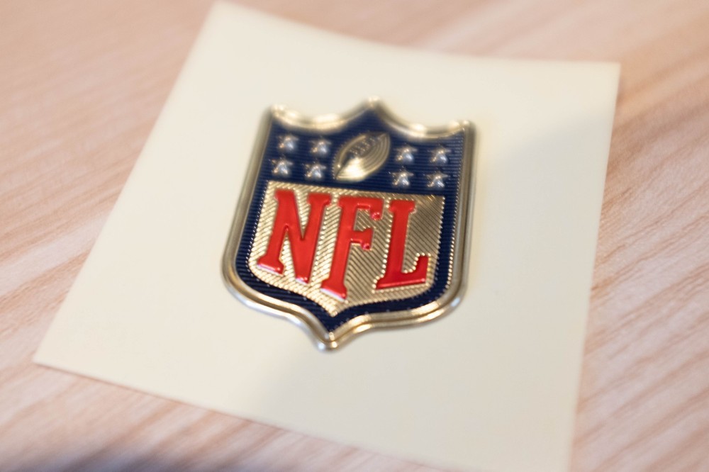 Gold NFL Shield MVP Iron On Plastic Jersey Patch New