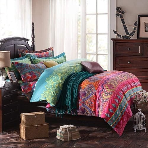 Boho King Size Comforter Set Soft Chic 3 Pieces Bedding Queen Comforter Set