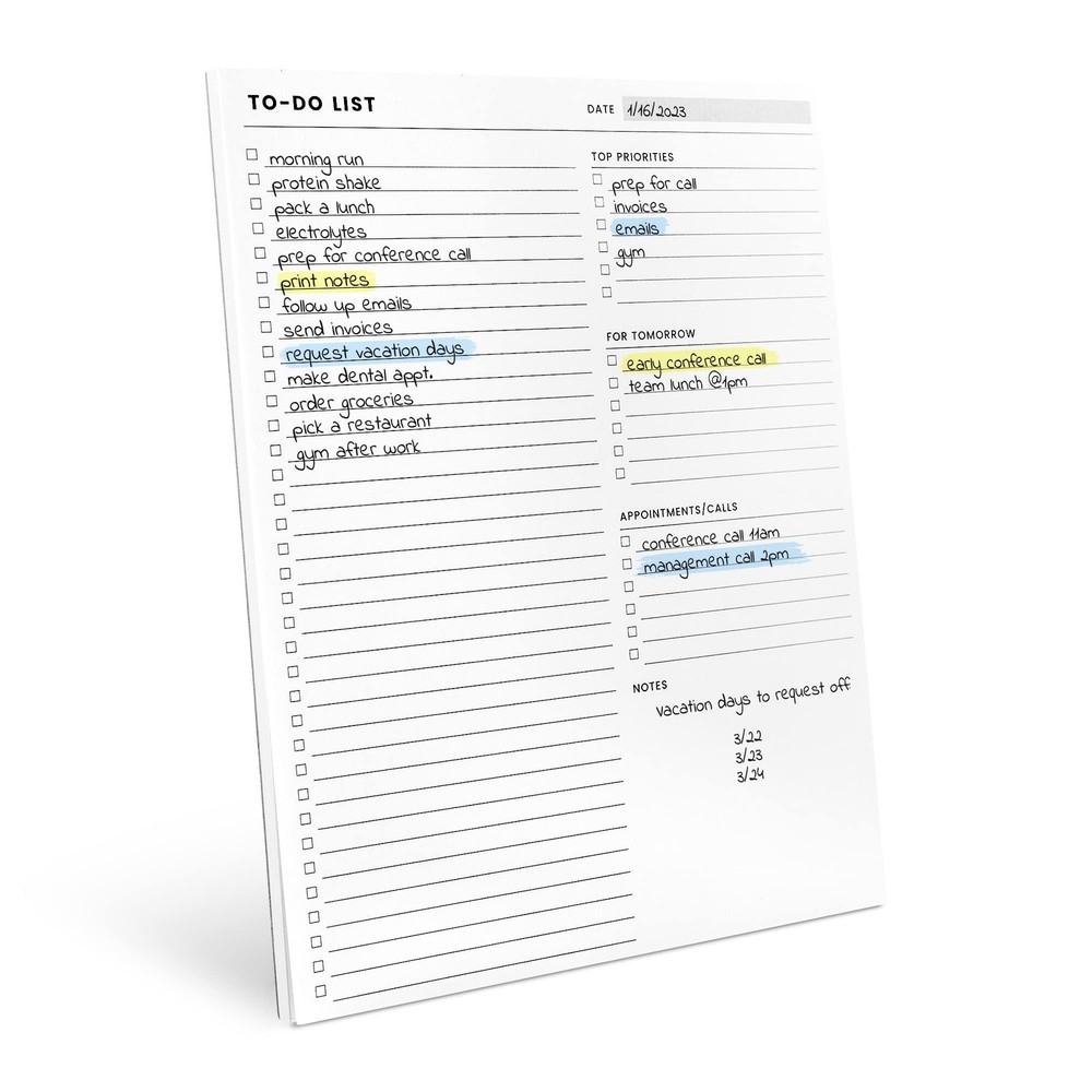 To Do List Notepad: With Multiple Functional Sections - Large Size 8.5x11" 52...