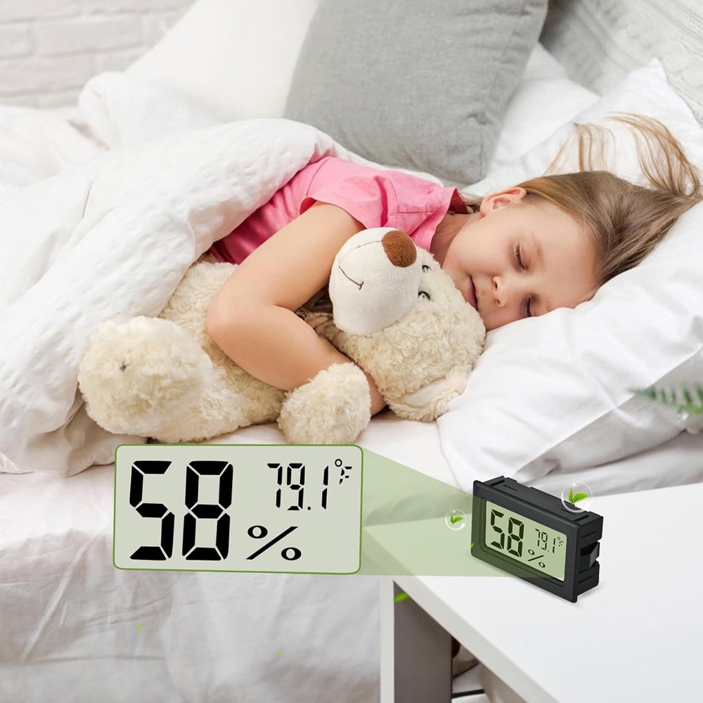 Humidity Meter Indoor Thermometer 6-Pack Mini Digital Black