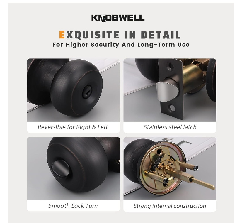 Oil-Rubbed Bronze Interior Door Knobs, Interior Door Knobs Bedroom, Bronze Do...
